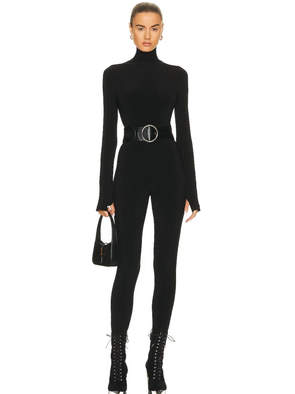 Nwt Norma Kamali Black Turtleneck Jumpsuit